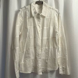 Ecru Patchwork Button Down